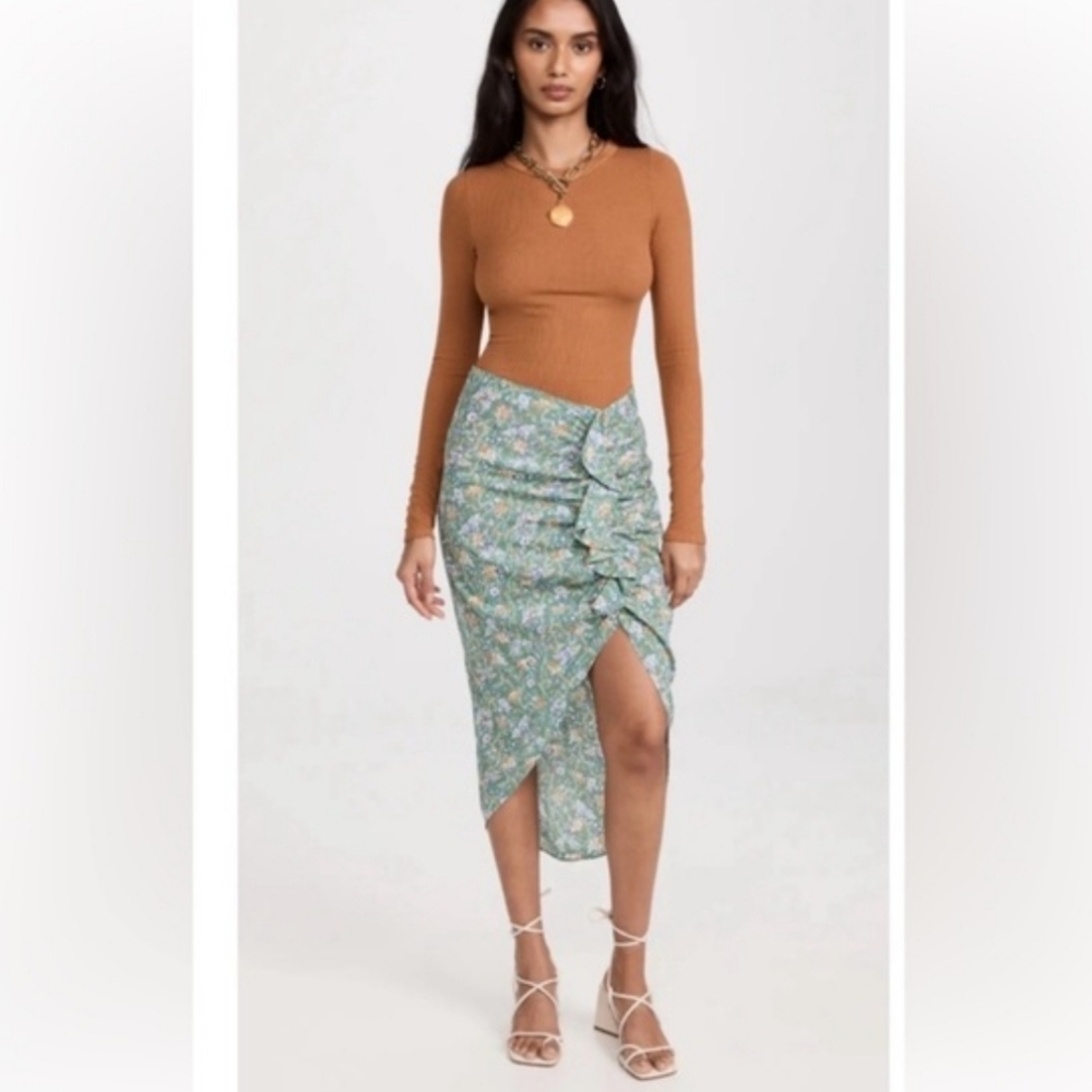 NWT Veronica Beard Hazel Floral Asymmetrical Midi Skirt